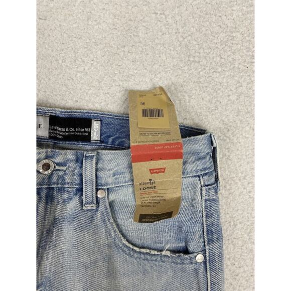 NWT Levis Silver Tab Loose Fit Jeans Light Wash Distressed Mens Size 29x30 - Picture 8 of 11